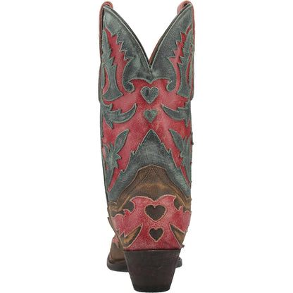 Dan Post DP4345 Women’s Paloma Tan/Turquoise Distressed Snip Toe Cowgirl Boots