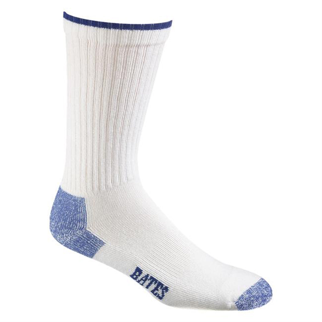 Bates Footwear Cotton Comfort Crew White 3 Pk Large Socks Made in the USA