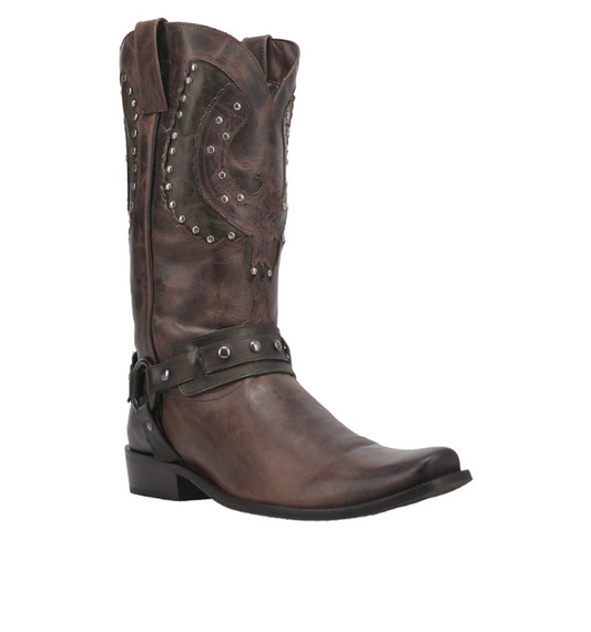 Dingo D1851 Men's War Eagle Studded Toe Pull-On Boots Brown