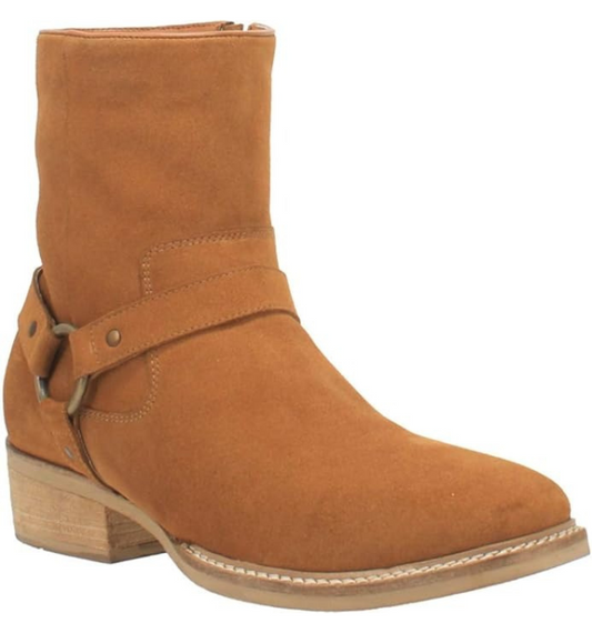 Dingo DI296 Men's Calgary Square Toe Leather Ankle Boots - Brown