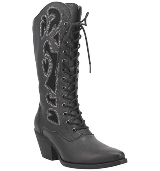 Dingo DI817 Women's San Miguel Snip Toe Leather Mid-Calf Boots – Black
