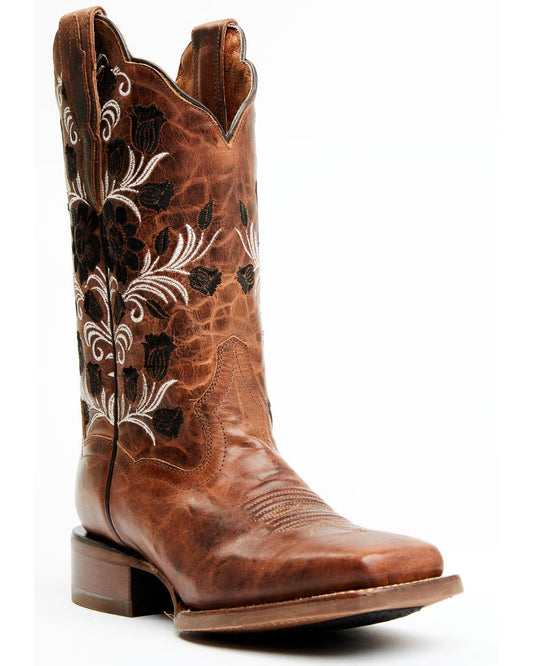 Dan Post DP4944 Women's Athena Floral Embroidered Broad Square Toe Western Performance Boots