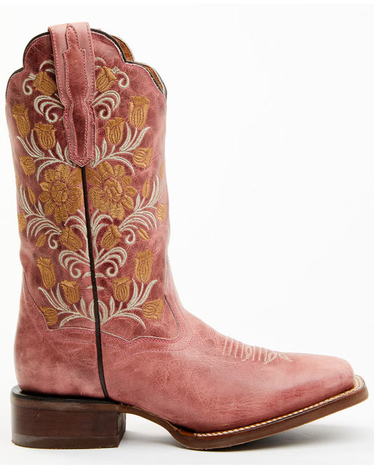 Dan Post DP4945 Women's Athena Floral Embroidered Broad Square Toe Western Performance Boots