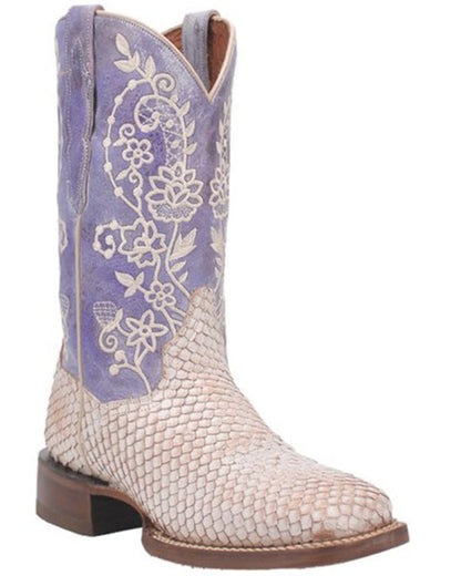 Dan Post DP4993 Women’s White/Blue Western Boots – Cowgirl Boots White Sands