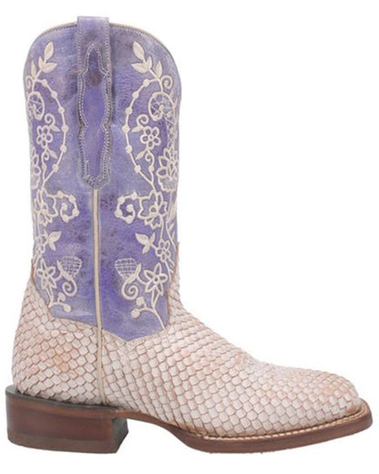 Dan Post DP4993 Women’s White/Blue Western Boots – Cowgirl Boots White Sands