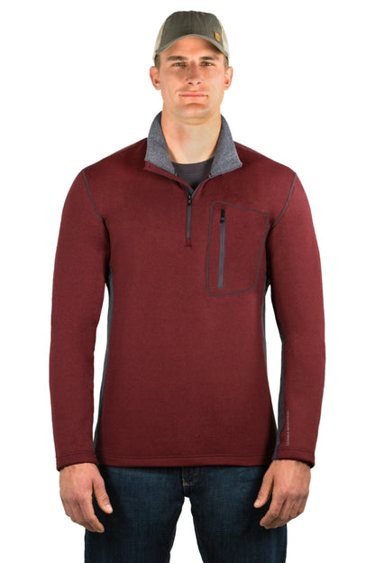 Noble Outfitters 11504-442 Mens Fortitude Quarter Zip Burgundy Heather