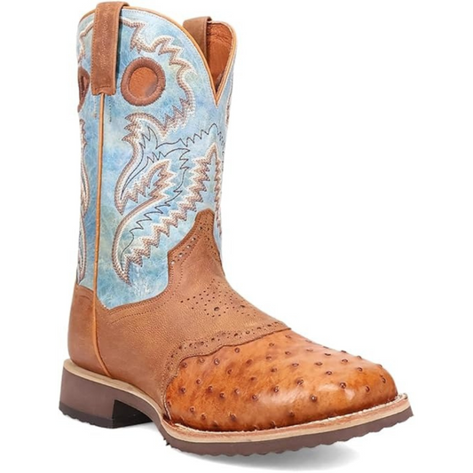 Dan Post DP6060 Men’s Martel Ostrich Western Boots, Apache Blue