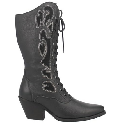 Dingo DI817 Women's San Miguel Snip Toe Leather Mid-Calf Boots – Black