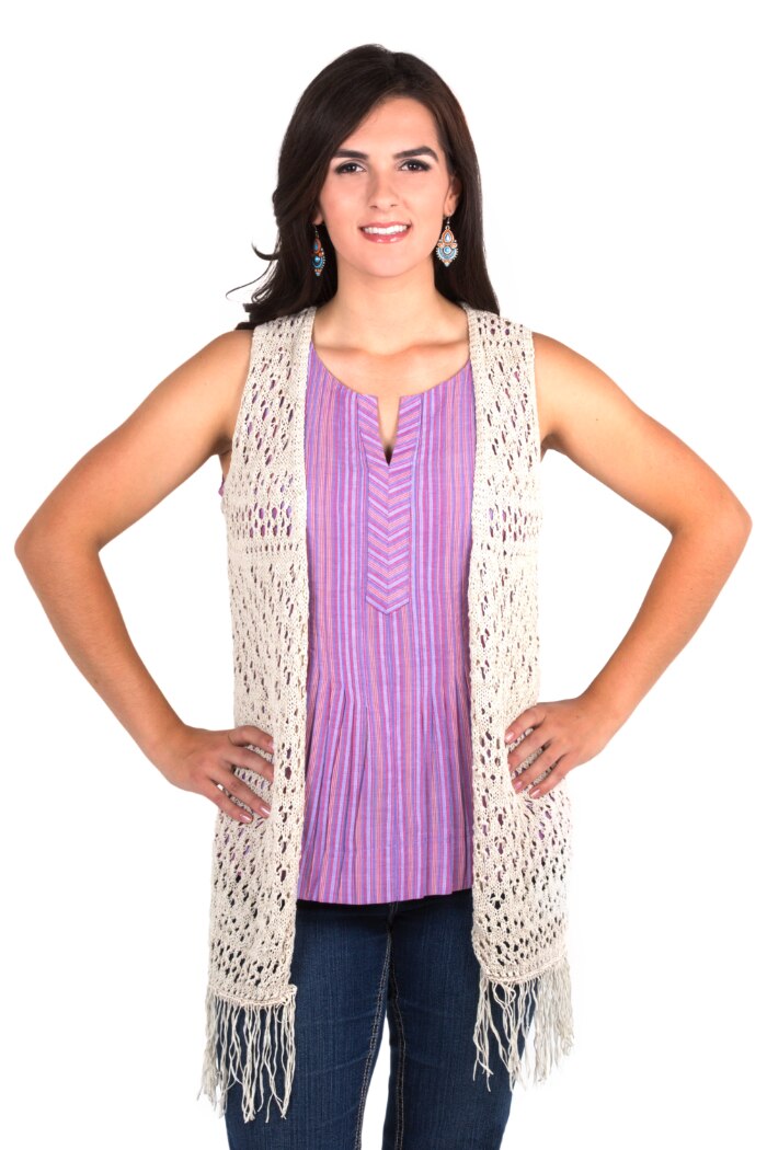 Noble Outfitters 20510-107 Womens Oat Arizona Knit Vest