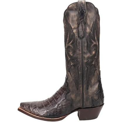 Dan Post DP3060 Women’s Berkeley Caiman Western Boots, Black