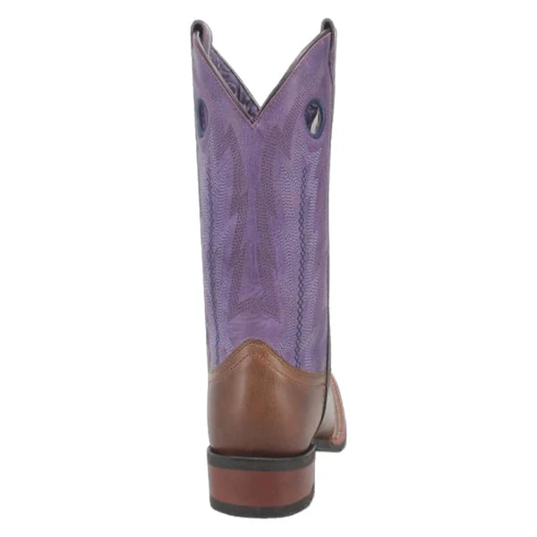 Laredo Bonnie L3120 Women’s Square Toe Cowboy Boots – Tobacco/Purple