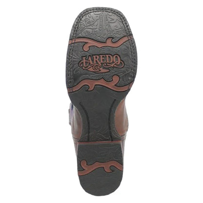 Laredo Bonnie L3120 Women’s Square Toe Cowboy Boots – Tobacco/Purple
