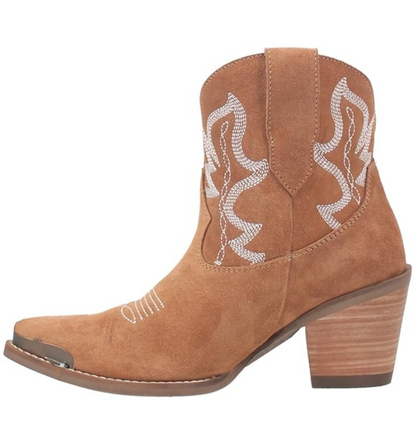 Dingo DI544 Women's Joyride Embroidered Leather Cowboy Casual Boots - Tan