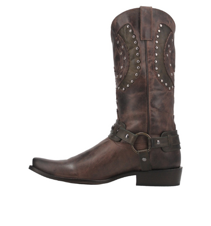 Dingo D1851 Men's War Eagle Studded Toe Pull-On Boots Brown