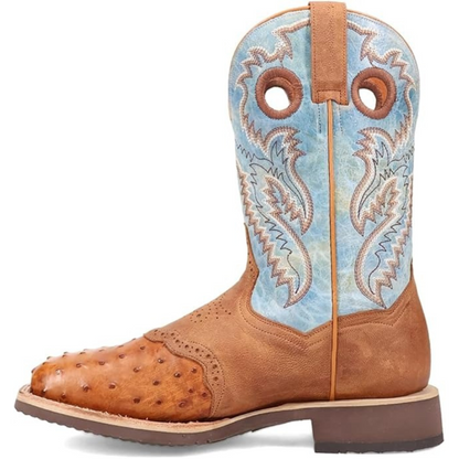 Dan Post DP6060 Men’s Martel Ostrich Western Boots, Apache Blue