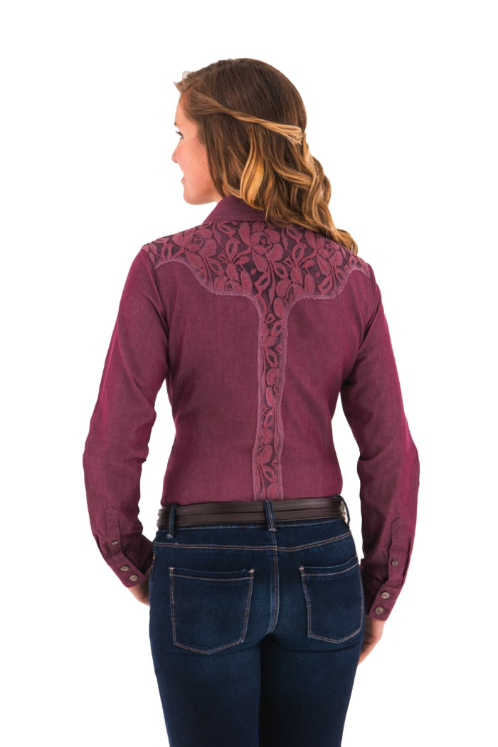 Noble Outfitters 21005-672 Womens Bluegrass Button Lace Shirt