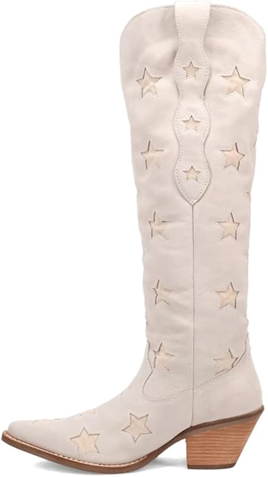 Dingo Super Star Di2177-WHI Women’s Leather Western Boots - White
