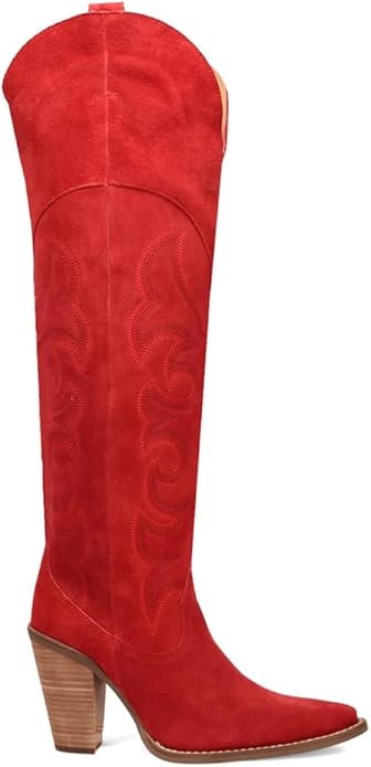 Dingo Women’s Primadonna Di2190-RED Embroidered Snip Toe Zippered Casual Boot