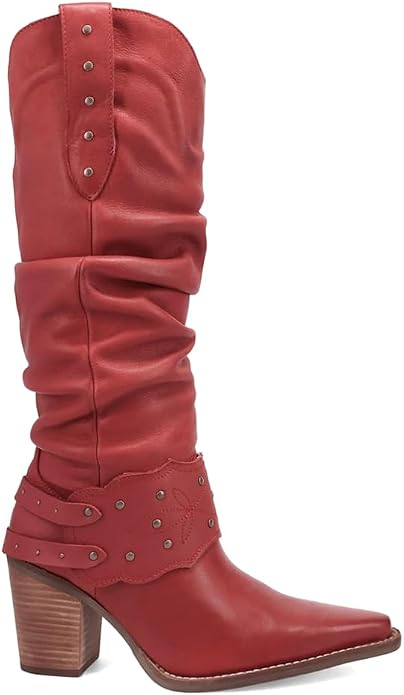 Dingo Di2285-RED Women's Grit N' Grace Pull-On Leather Western Boots