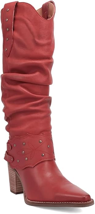 Dingo Di2285-RED Women's Grit N' Grace Pull-On Leather Western Boots