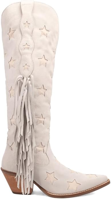 Dingo Super Star Di2177-WHI Women’s Leather Western Boots - White