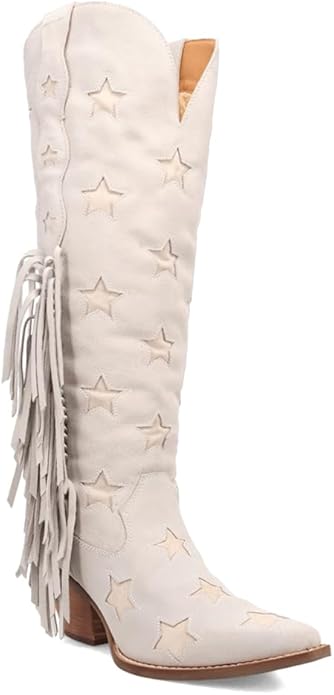Dingo Super Star Di2177-WHI Women’s Leather Western Boots - White