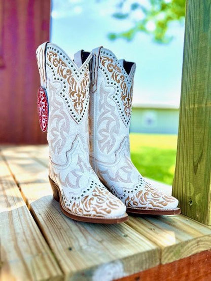 Laredo L52219 Women's Regan Leather Western Boots - White