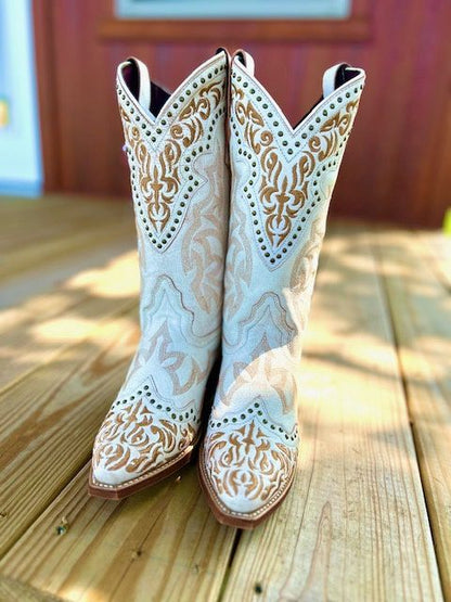 Laredo L52219 Women's Regan Leather Western Boots - White