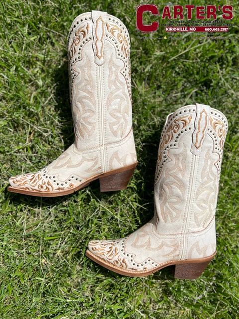 Laredo L52219 Women's Regan Leather Western Boots - White