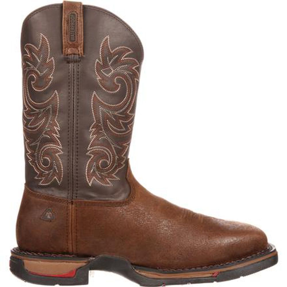 Rocky 6654 Mens Steel Toe Dark Brown Western Boots