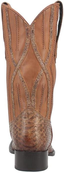 Dingo DI848-TAN Men's Ace High Python Snake Print Leather Western Boots - Tan, Round Toe