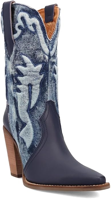 Dingo Di2247-BLU Women's Tipsy Leather Western Boots - Blue