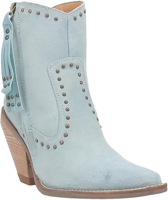 Dingo Classy N’ Sassy Di952-BLU Women’s Studded Zip Snip Toe Cowboy Boots - Blue