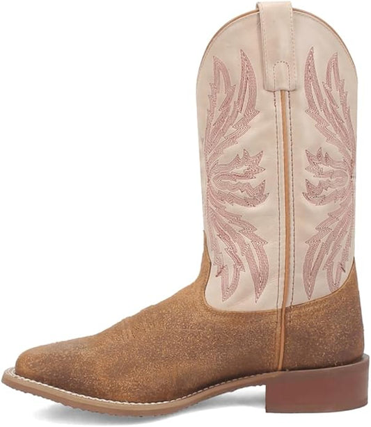 Laredo – Men’s Chet Embroidered Square Toe Casual Boots – 7731 – Brown Rust – Mid Calf Western Style