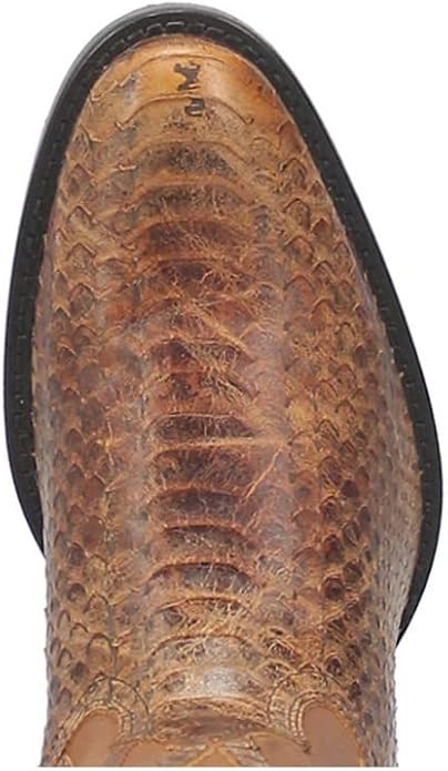 Dingo DI848-TAN Men's Ace High Python Snake Print Leather Western Boots - Tan, Round Toe