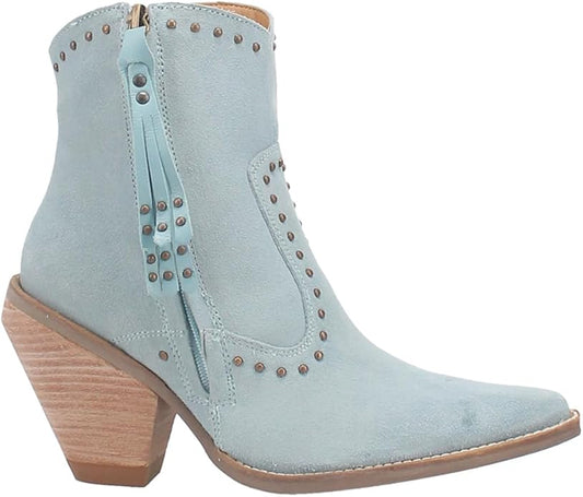 Dingo Classy N’ Sassy Di952-BLU Women’s Studded Zip Snip Toe Cowboy Boots - Blue