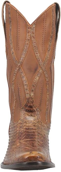 Dingo DI848-TAN Men's Ace High Python Snake Print Leather Western Boots - Tan, Round Toe
