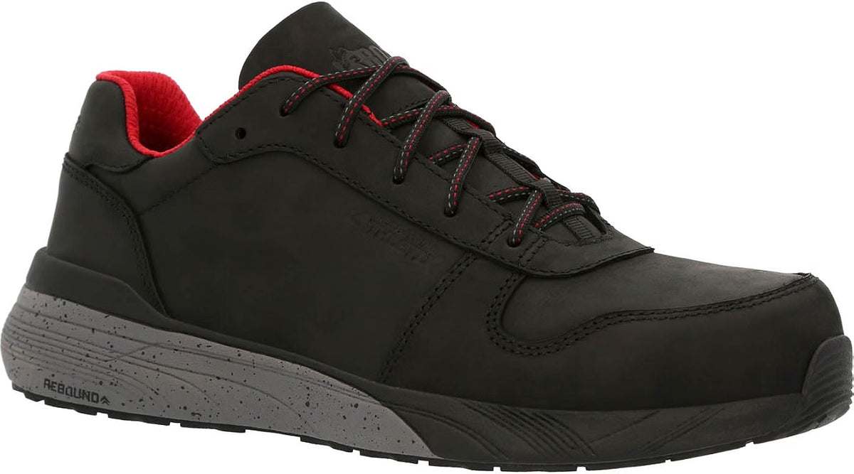 Rocky RKK0367 Men's Industrial Athletix Composite Toe Leather Black Work Shoes