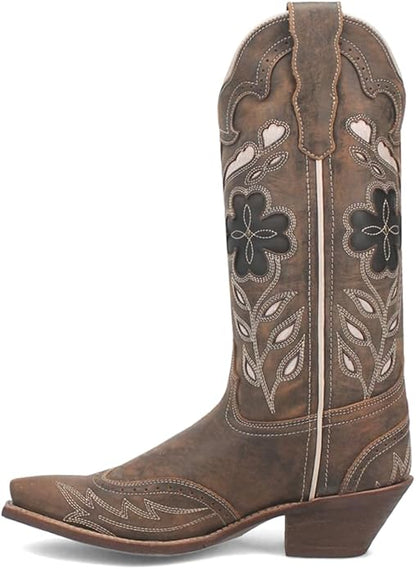 Laredo Women’s Zuri L54268 Snip Toe Leather Western Boot – Brown