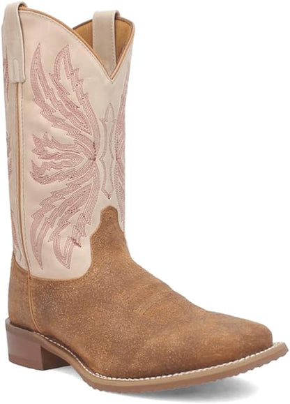 Laredo – Men’s Chet Embroidered Square Toe Casual Boots – 7731 – Brown Rust – Mid Calf Western Style
