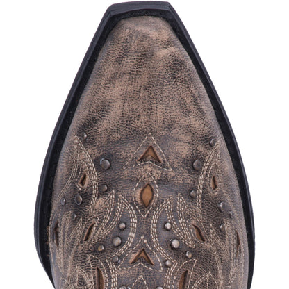 Laredo L52050 Women’s Inlay Snip Toe Western Boots – Black/Taupe/Brown