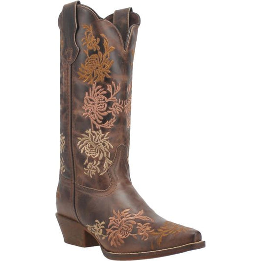 Laredo Sylvan L54271 Women’s 12" Snip Toe Western Boots – Tobacco