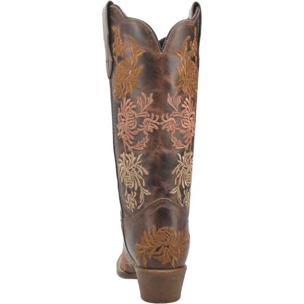 Laredo Sylvan L54271 Women’s 12" Snip Toe Western Boots – Tobacco