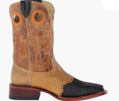 Ferrini RL3 Mens Lizard Vamp Western Boot