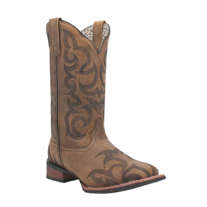 Laredo Sariah L5943-BN97 Women’s Square Toe Leather Cowboy Boots – Brown