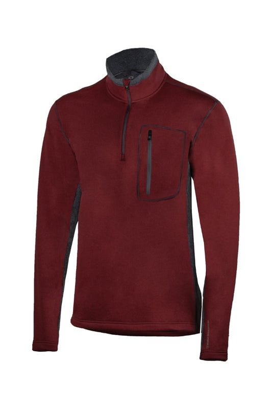 Noble Outfitters 11504-442 Mens Fortitude Quarter Zip Burgundy Heather