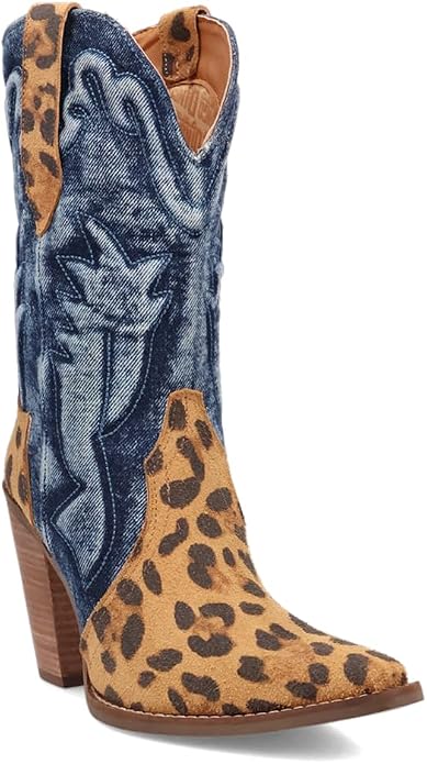 Dingo Di2247-LEO Women's Tipsy Leather Western Boots - Leopard