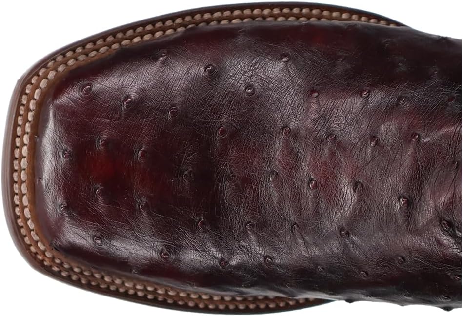 Dan Post Alamosa DP5012 Men’s Ostrich Leather Embroidered Square Toe Cowboy Dress Boots