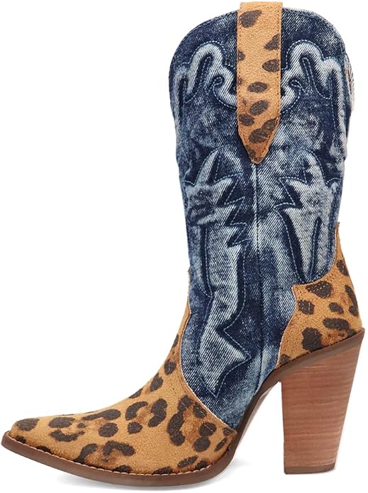 Dingo Di2247-LEO Women's Tipsy Leather Western Boots - Leopard