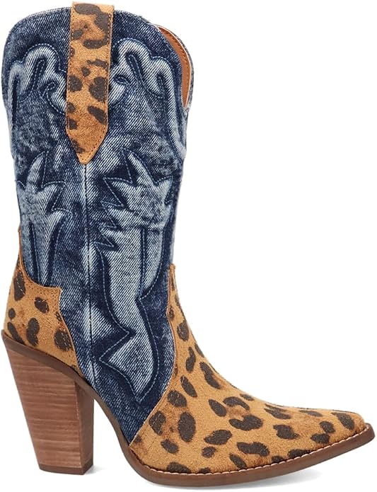 Dingo Di2247-LEO Women's Tipsy Leather Western Boots - Leopard